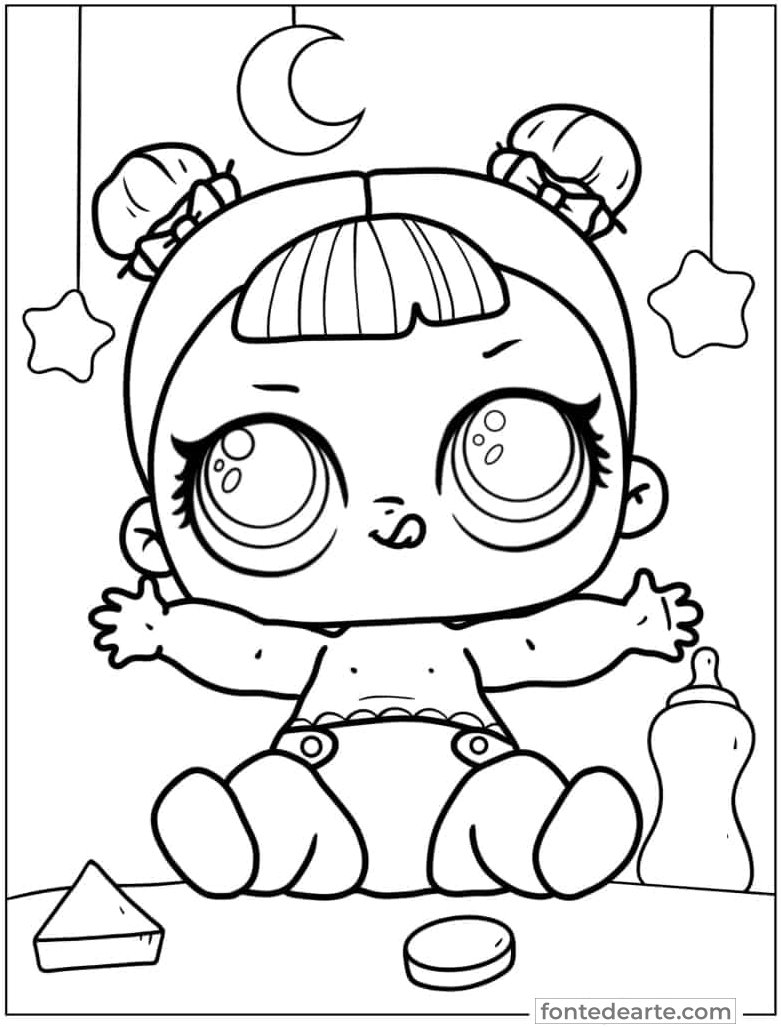 atividade LOL bebê colorir A4
