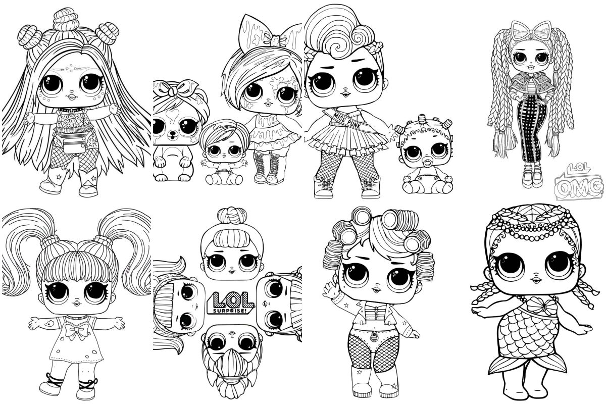 bonecas LOL OMG para colorir