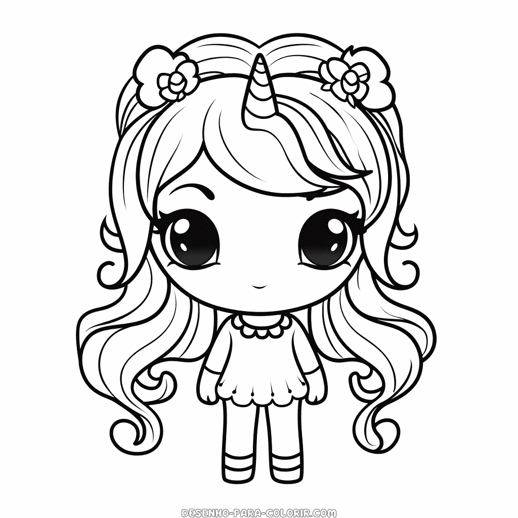Boneca LOL Unicórnio para pintar