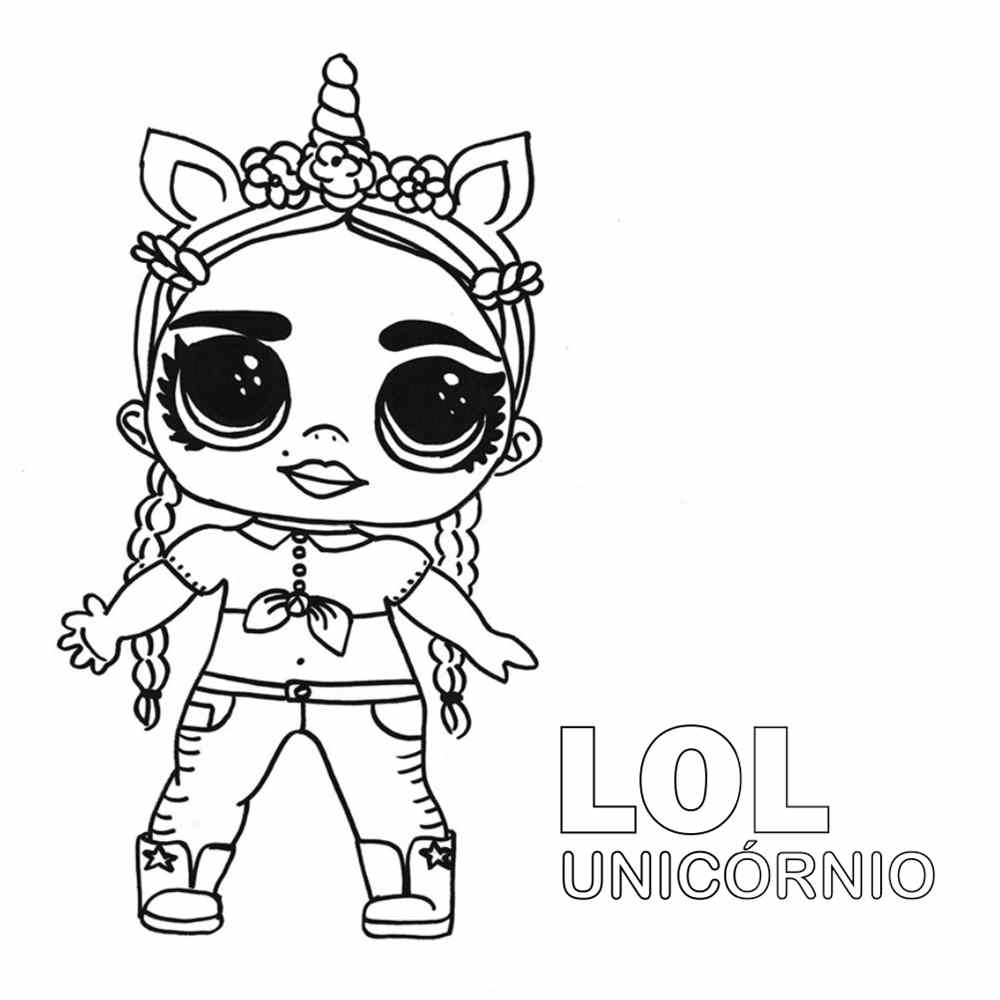 Página para colorir LOL Unicórnio
