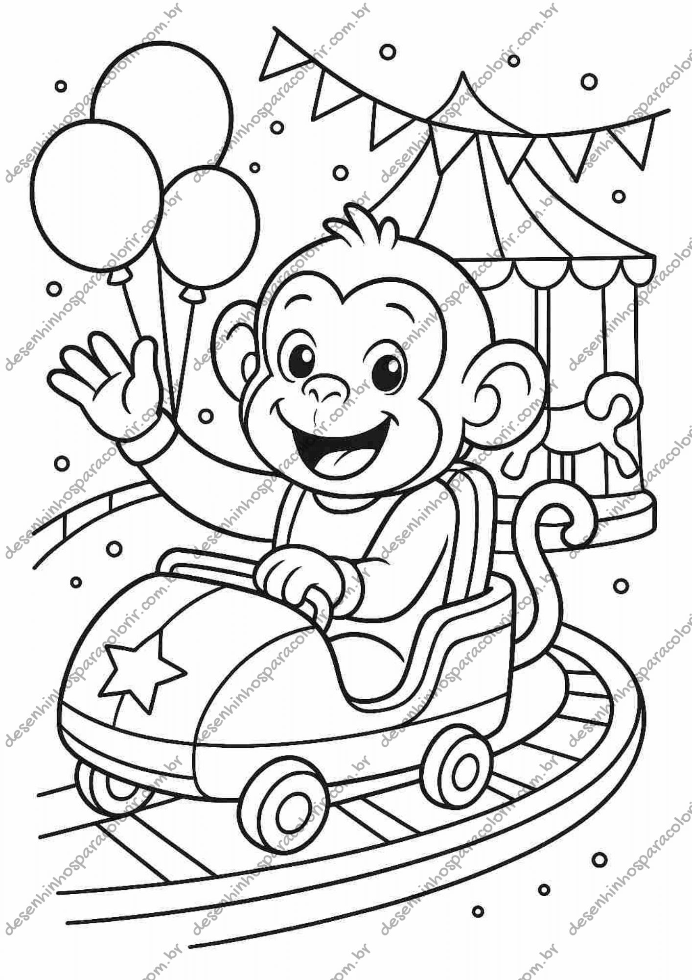 desenhos de macacos fofos para colorir