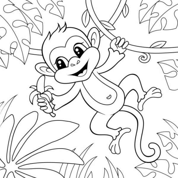 desenhos de macacos fofos para colorir