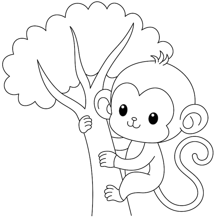 desenho de macaco para crianças