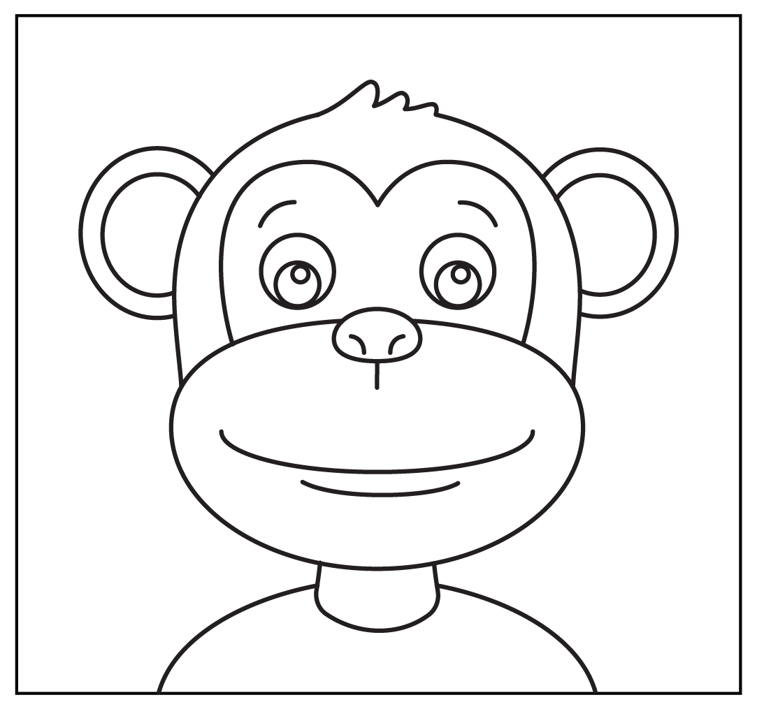 macaco desenho fácil para colorir