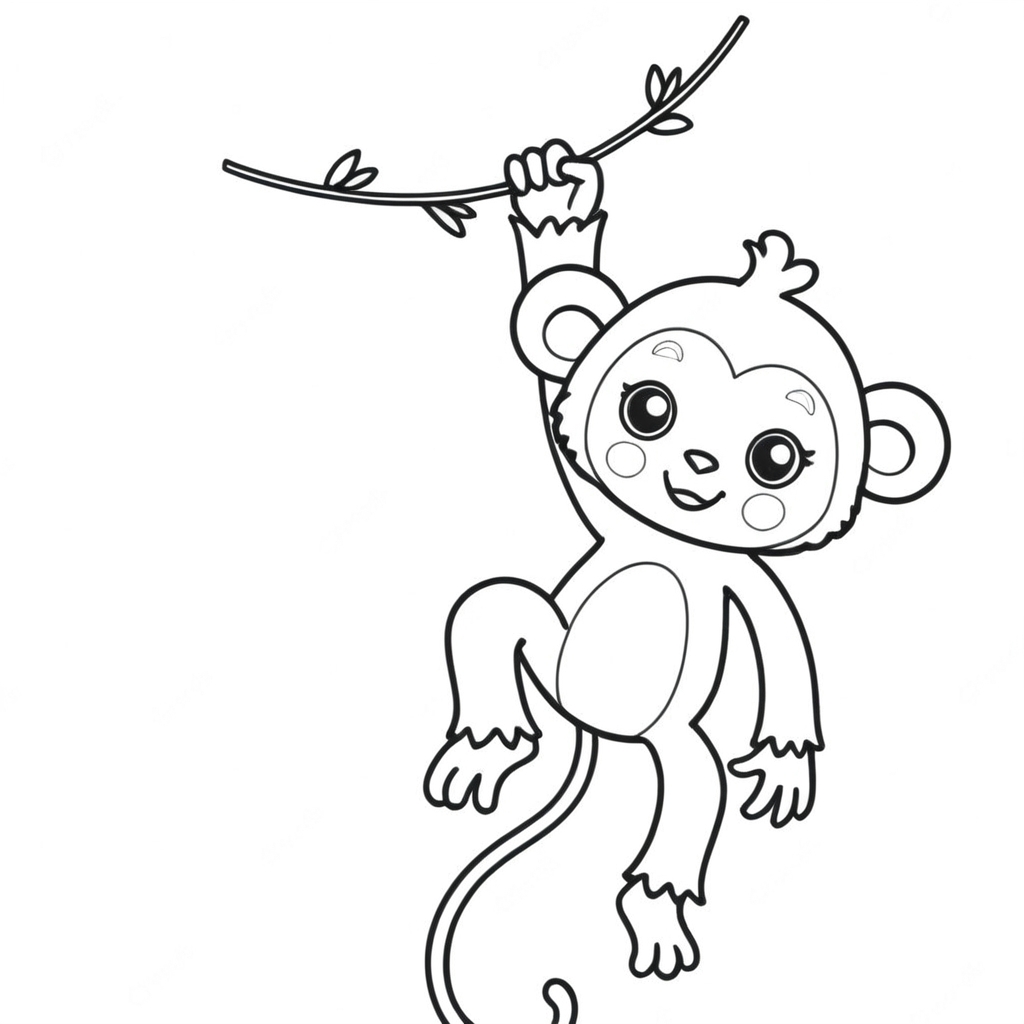 desenho de macaco filhote para colorir