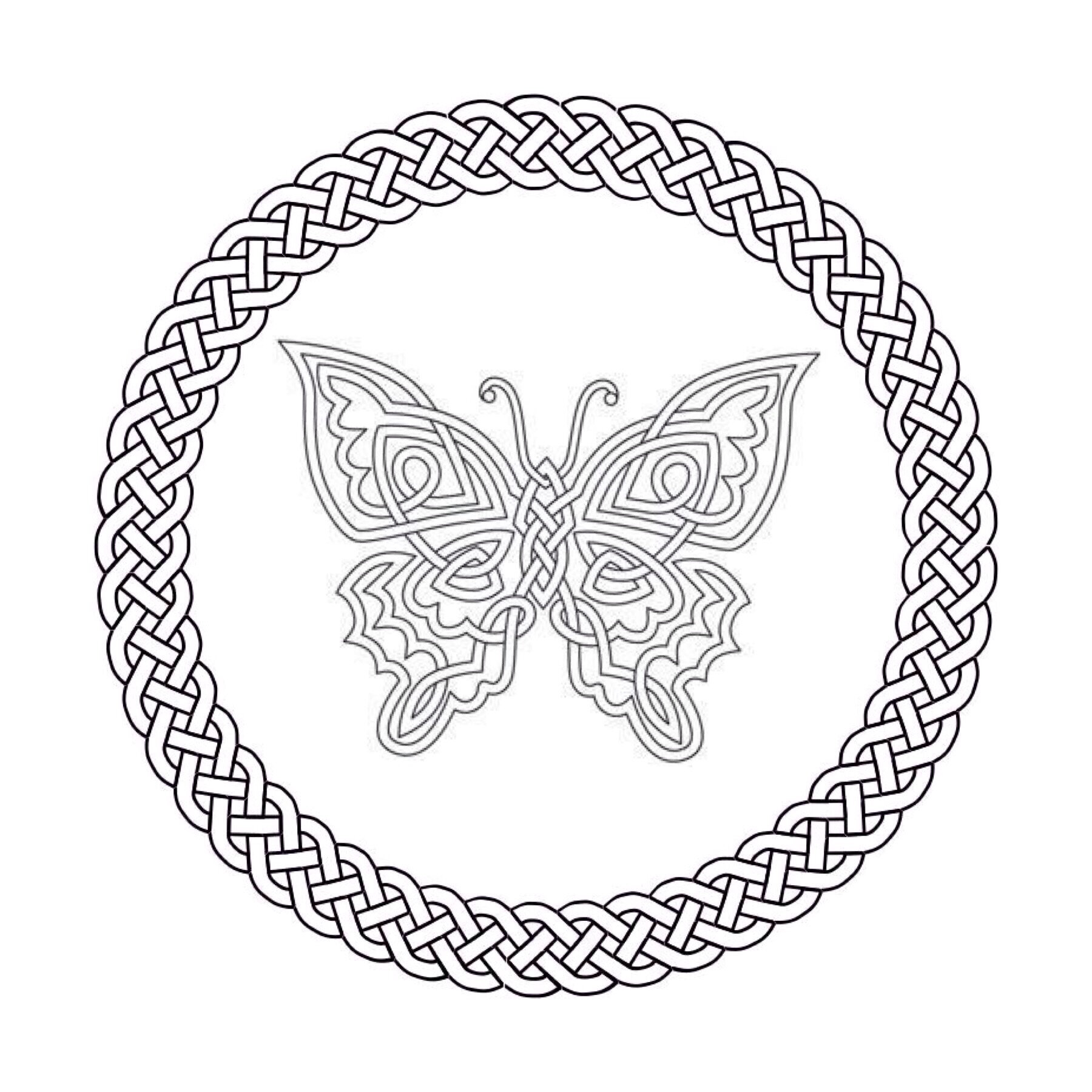 desenho de mandala borboleta para imprimir