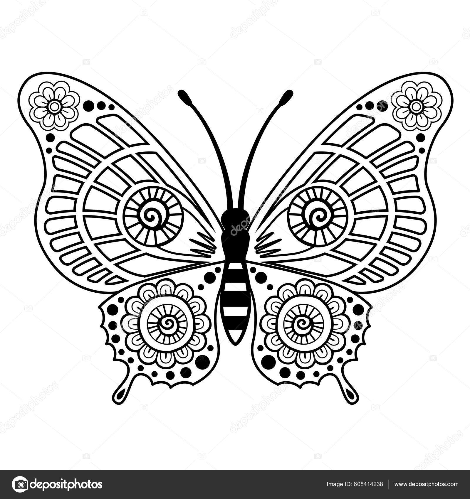 mandala borboleta para colorir grátis