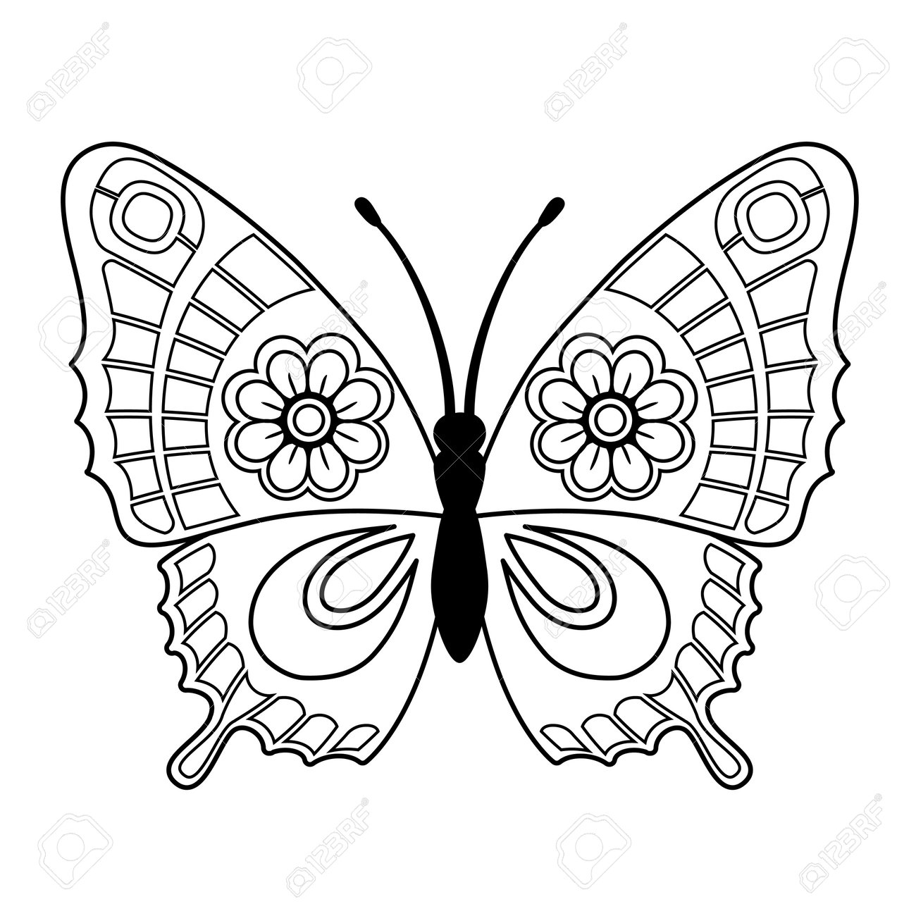 colorir borboleta mandala infantil