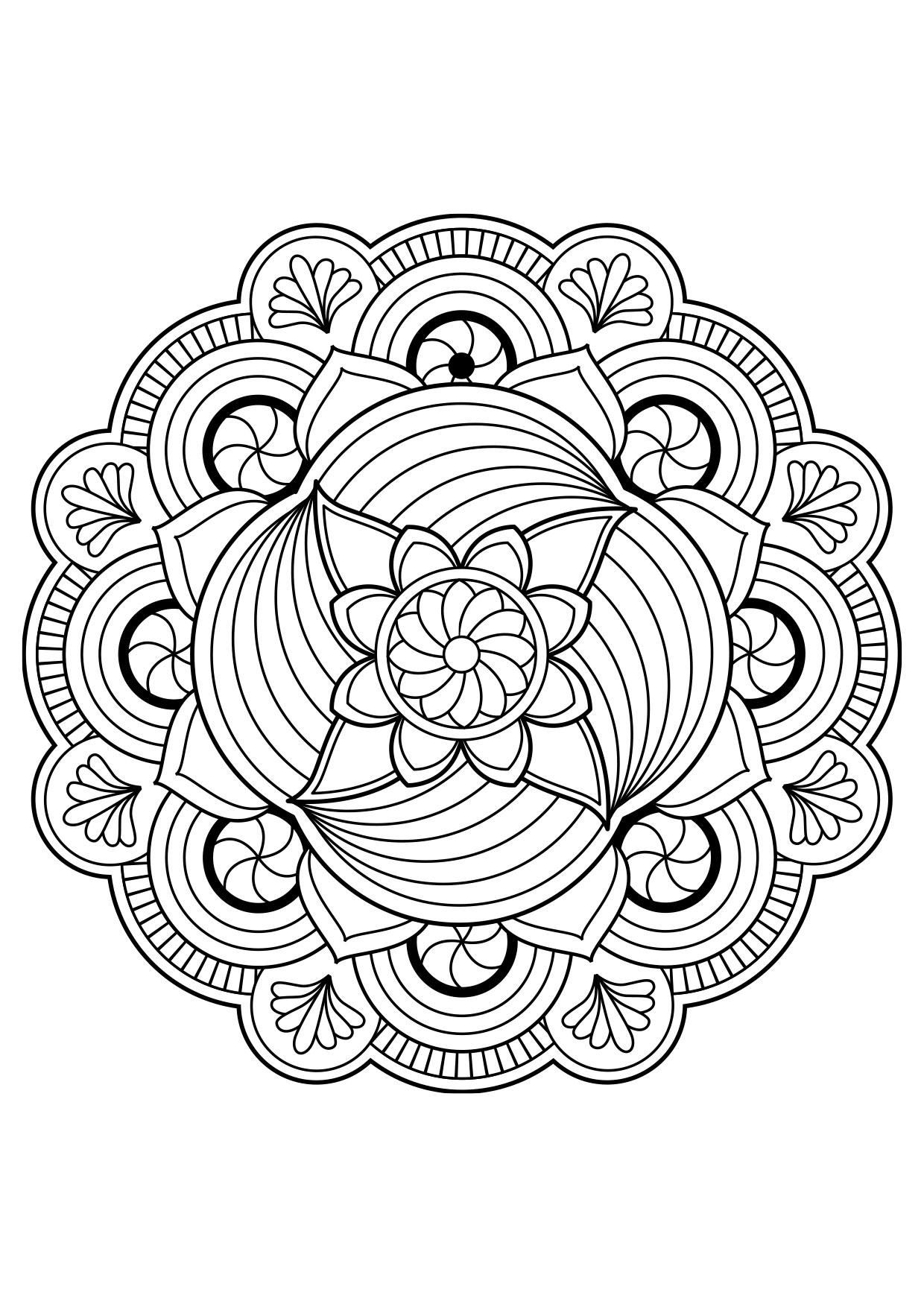 livro de colorir mandala flor