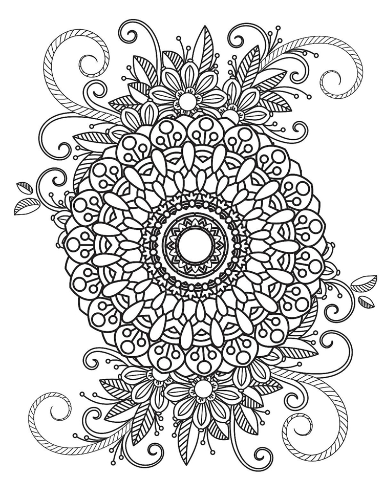mandala floral para colorir