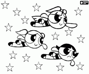 desenhos para colorir Meninas Superpoderosas com jogos de erros