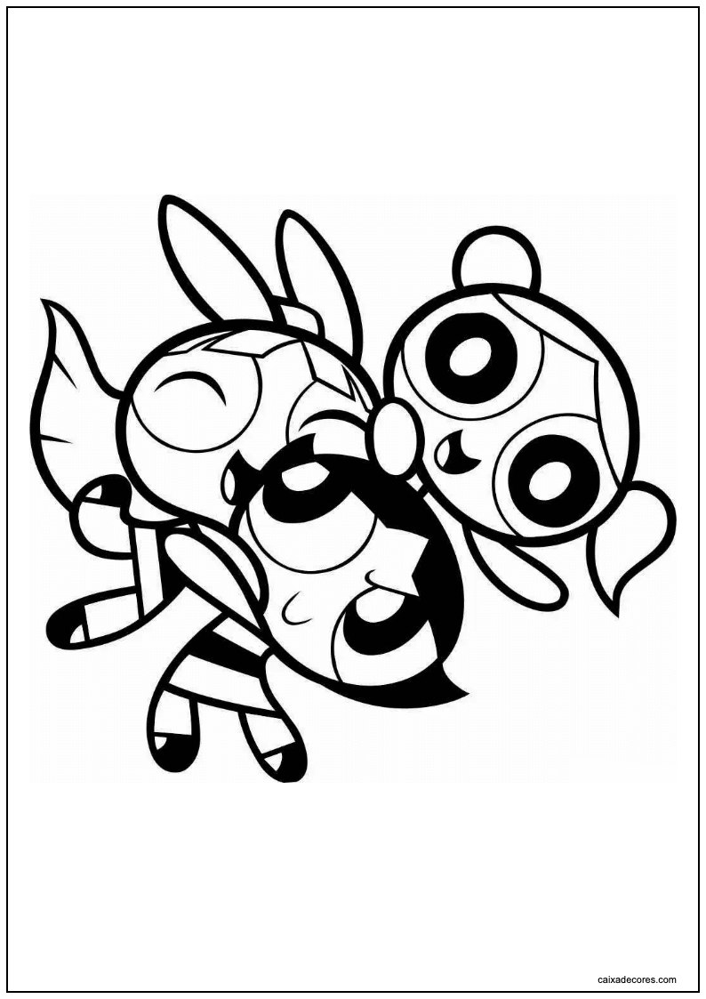 desenhos para colorir Meninas Superpoderosas com jogos de erros