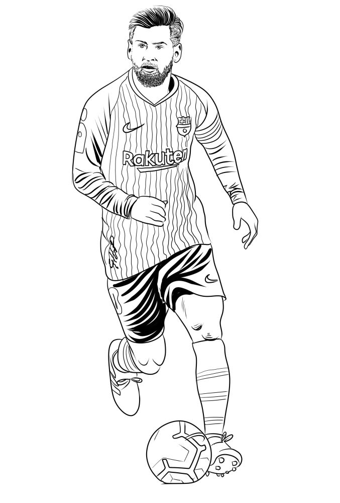 messi inter miami para colorir