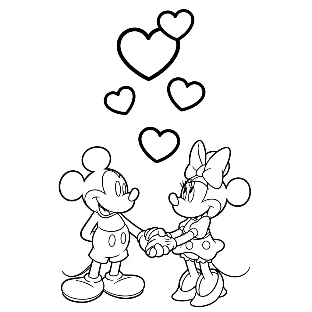 desenhos animados mickey e minnie para colorir