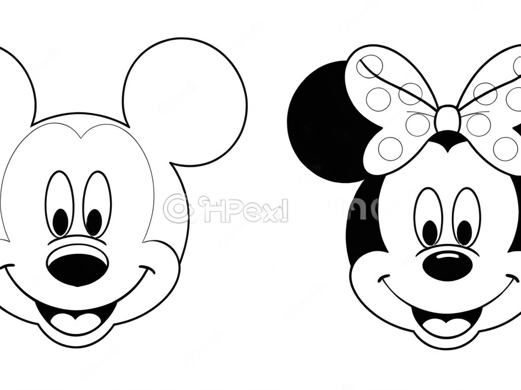 mickey e minnie baby para colorir