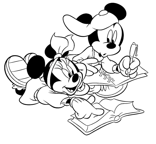 desenhos de natal mickey e minnie para colorir