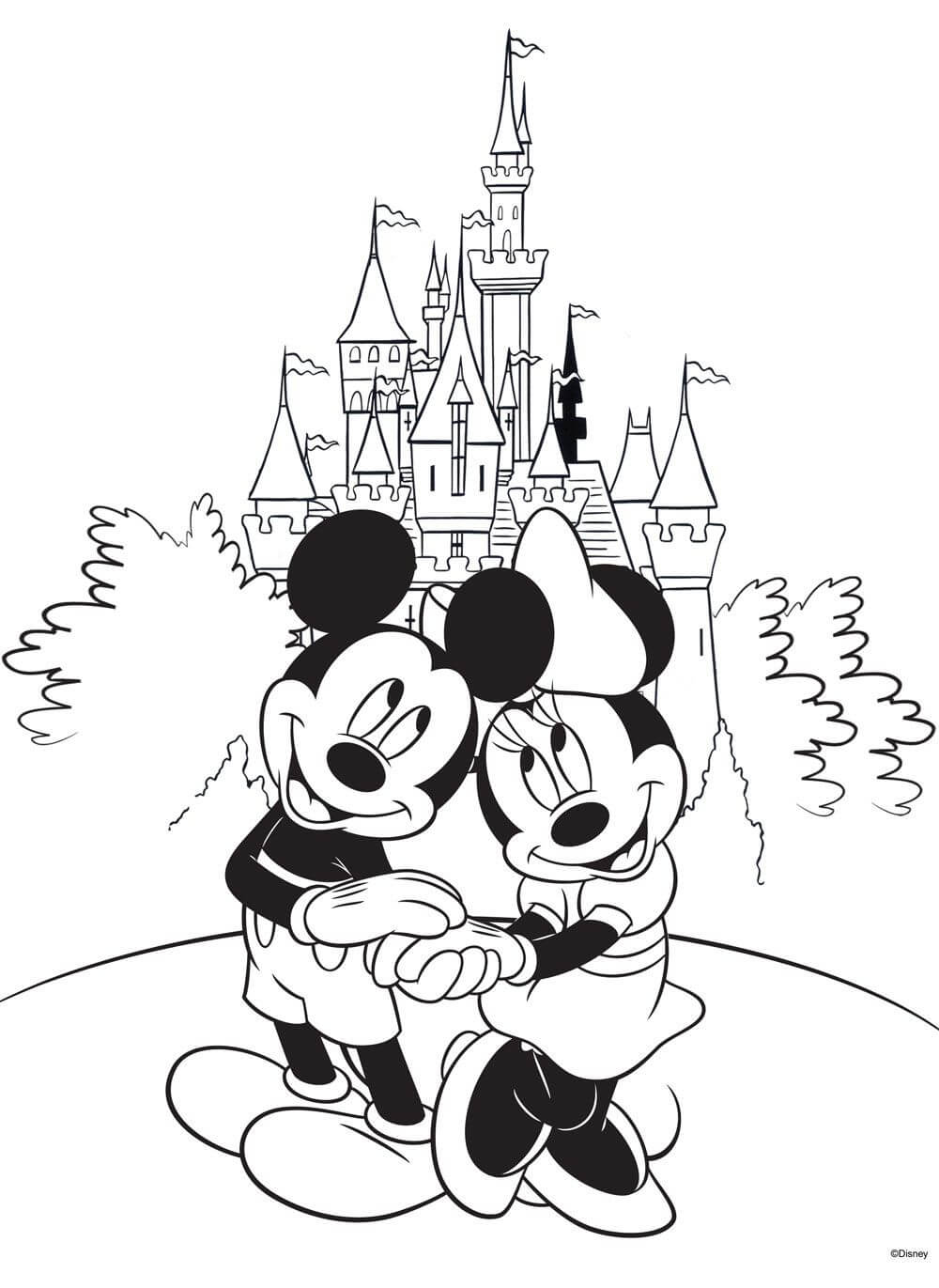 mickey mouse e minnie mouse para colorir