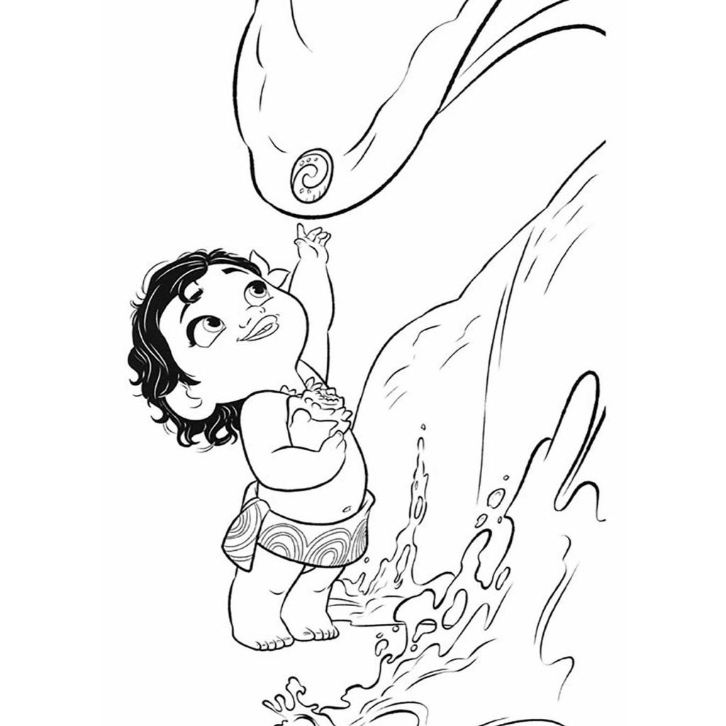 desenhos moana e maui para colorir