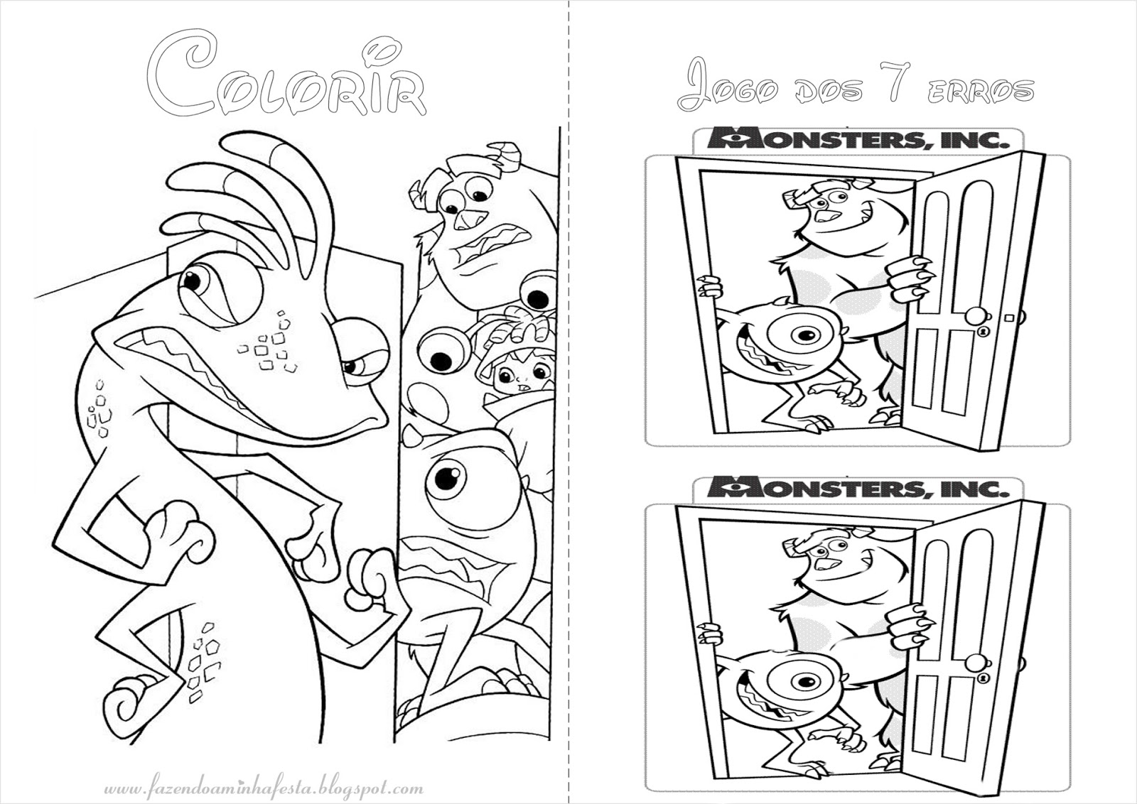 Desenhos para imprimir Monstros S.A. Boo