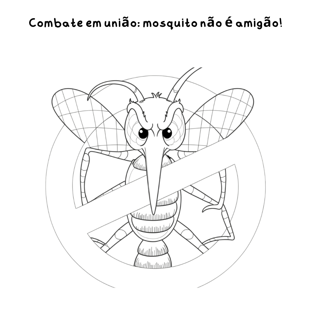 desenho do ciclo de vida do mosquito da dengue para colorir