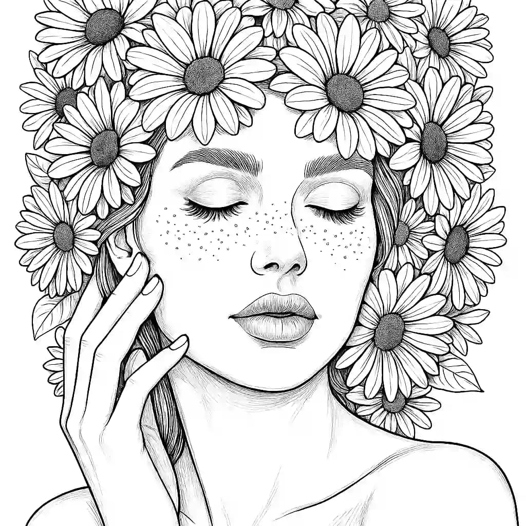desenho de mulher anime para colorir