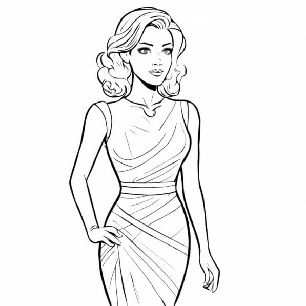 desenho de mulher idosa para colorir