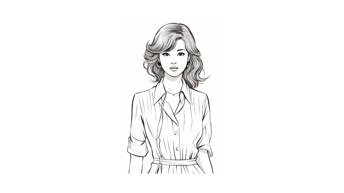 desenho de mulher idosa para colorir
