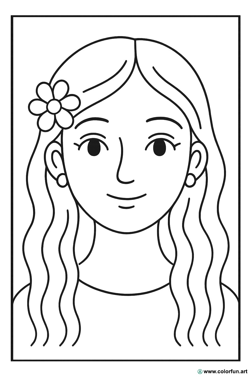 desenho de mulher com vestido para colorir