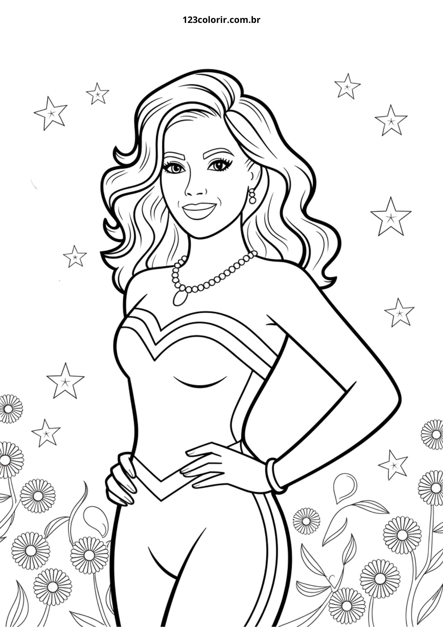 desenho da mulher maravilha para imprimir