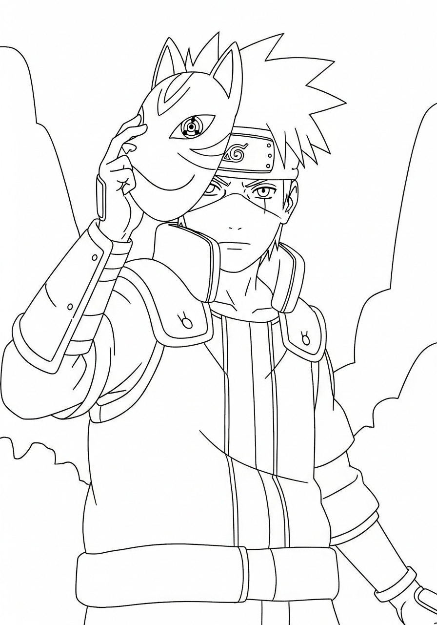 kakashi sharingan para colorir