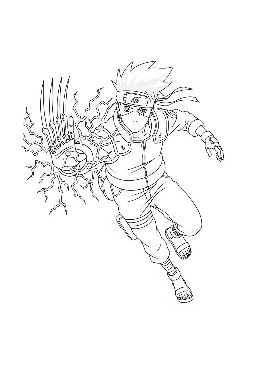 naruto e kakashi para colorir