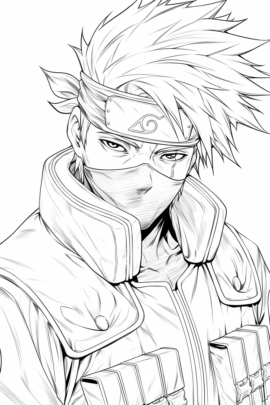 como colorir kakashi