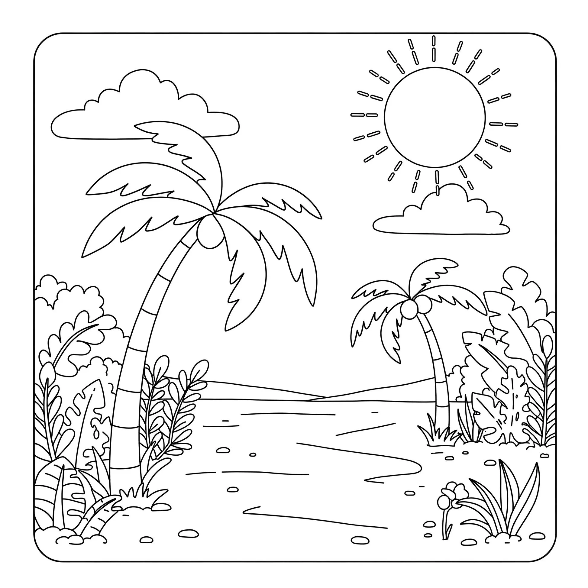 desenho para colorir paisagem