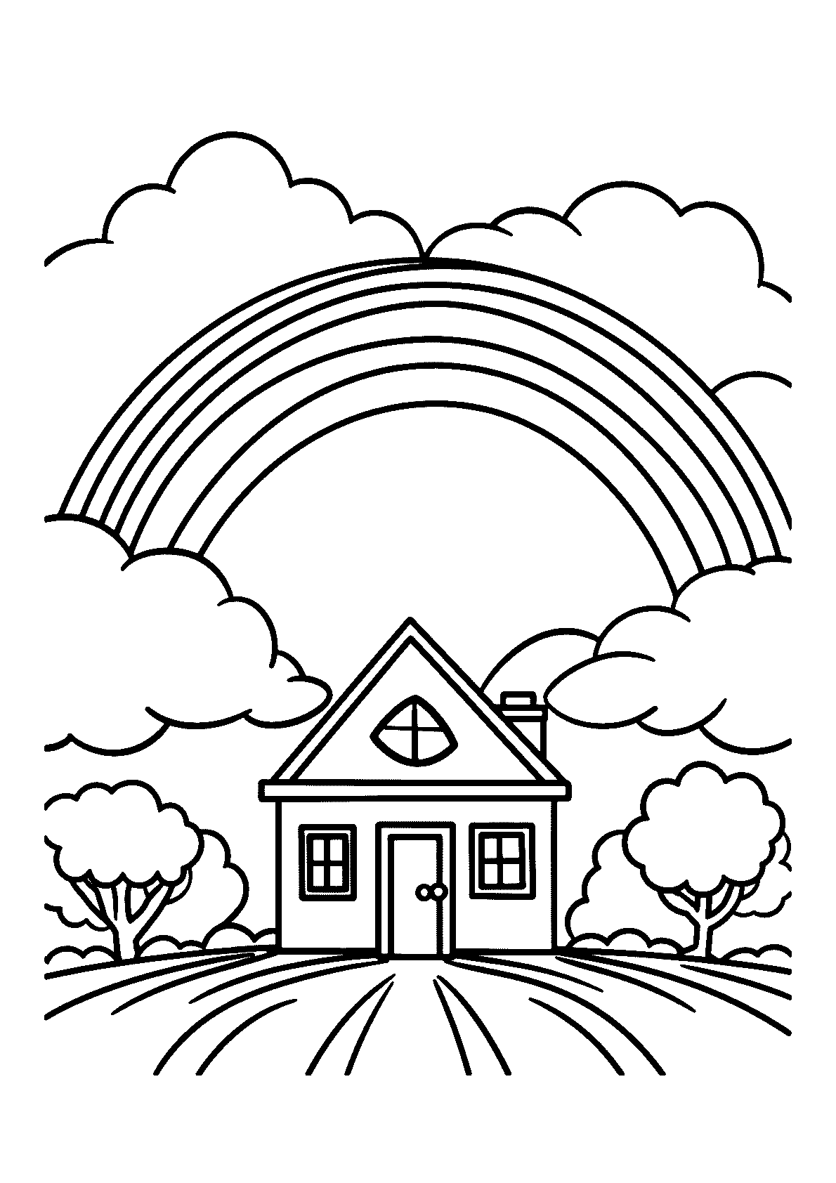 desenho para colorir paisagem