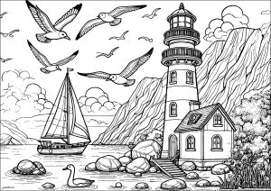 desenho para colorir paisagem