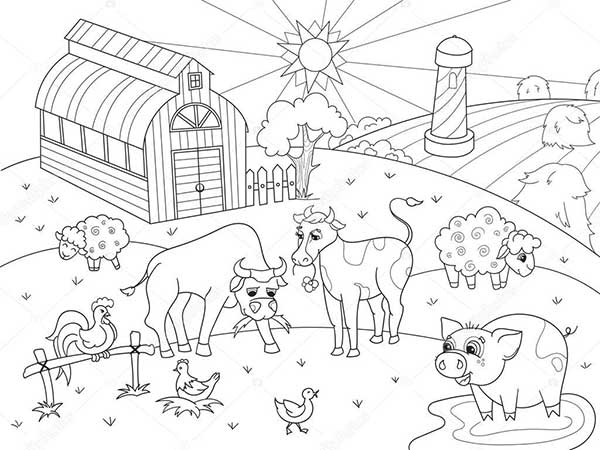 desenho para colorir paisagem