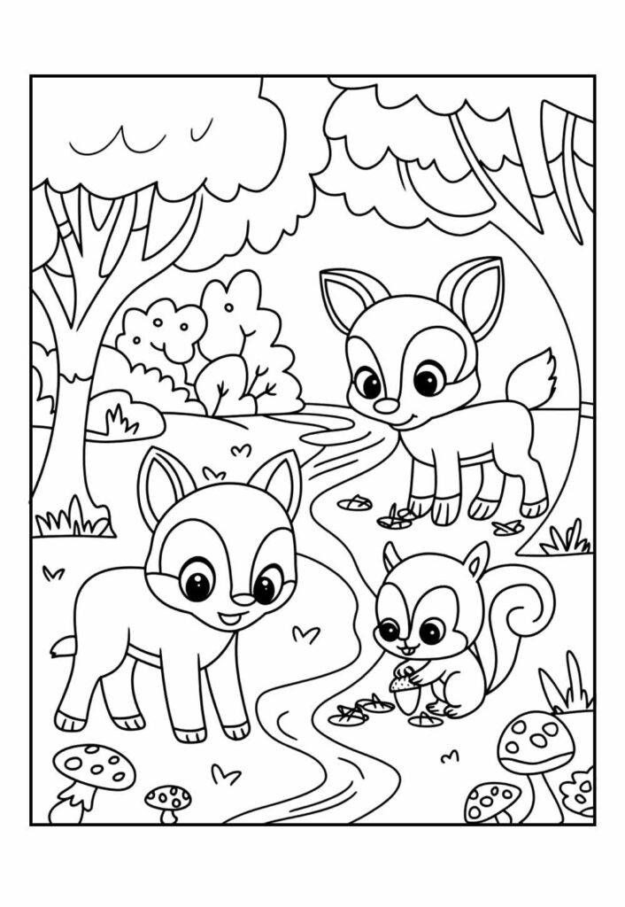 desenho para colorir paisagem simples