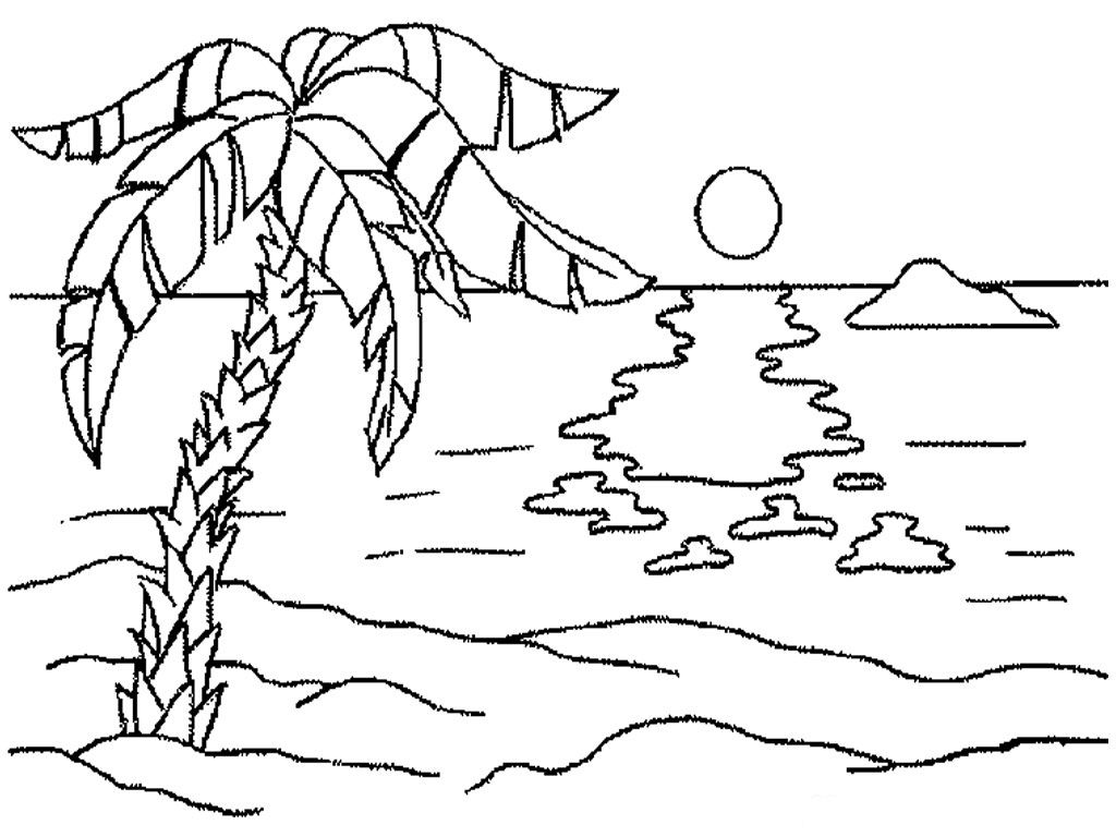 desenho para colorir paisagem infantil