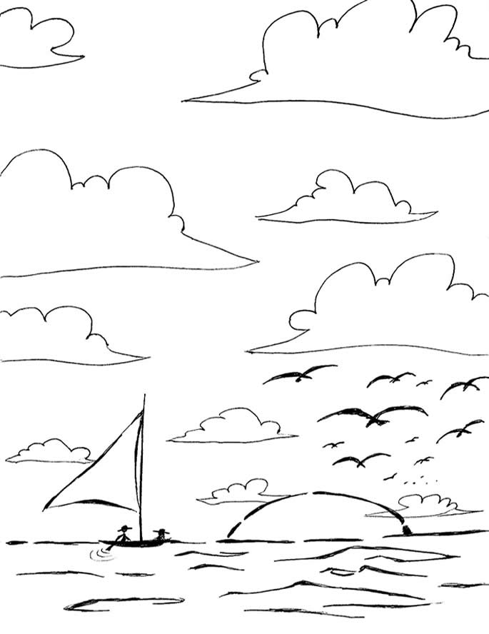 desenho para colorir paisagem floresta