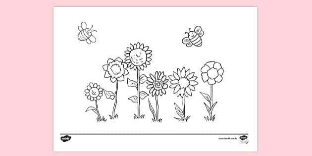 atividade de colorir natureza primavera