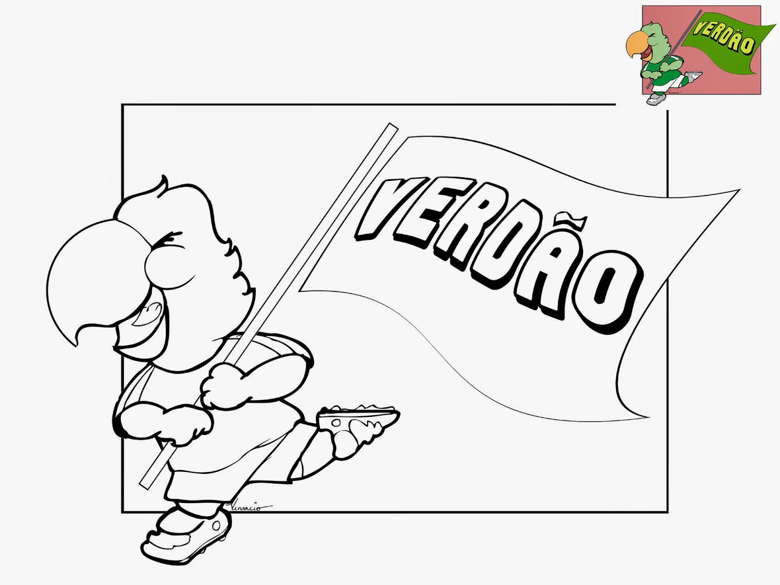 desenhos do verdão para colorir