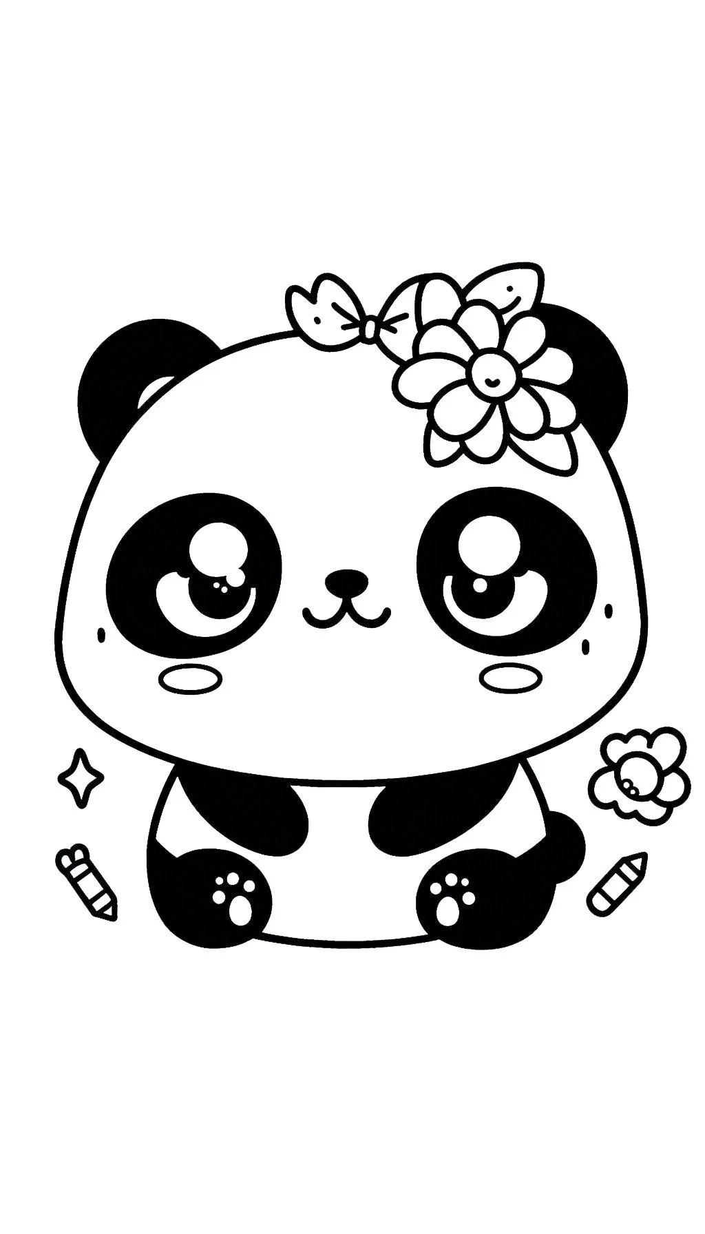 desenho de panda em aquarela para colorir