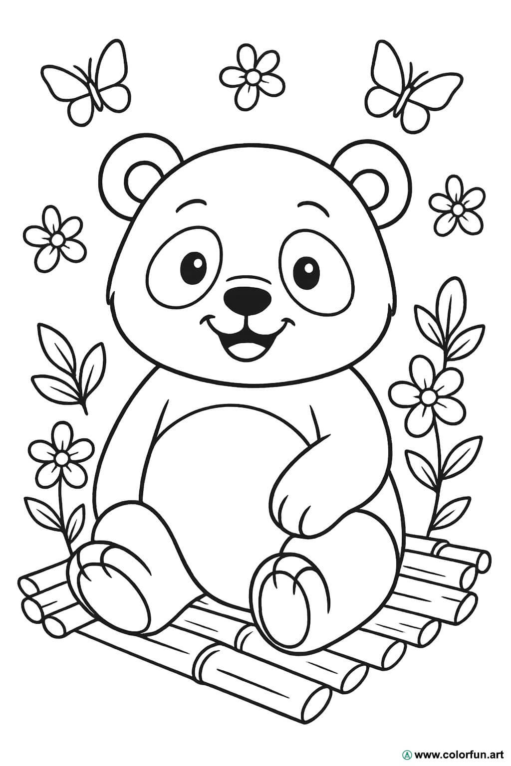 desenho de urso panda para colorir