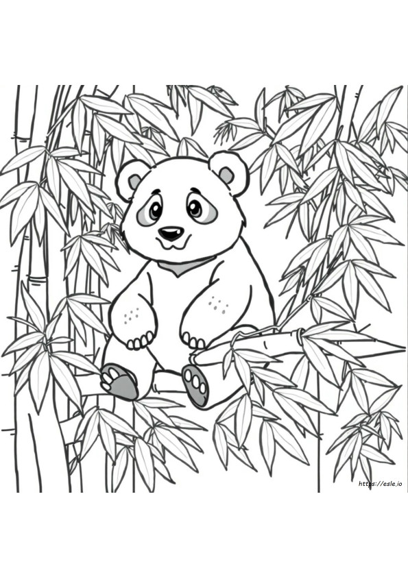panda com bambu desenho