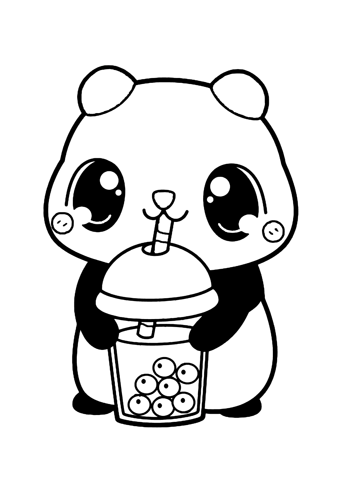 desenho de urso panda para colorir