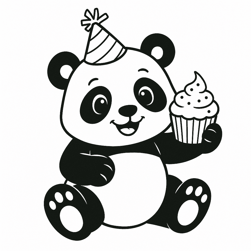 panda fofo para desenhar