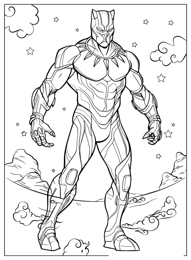 black panther coloring pages printable