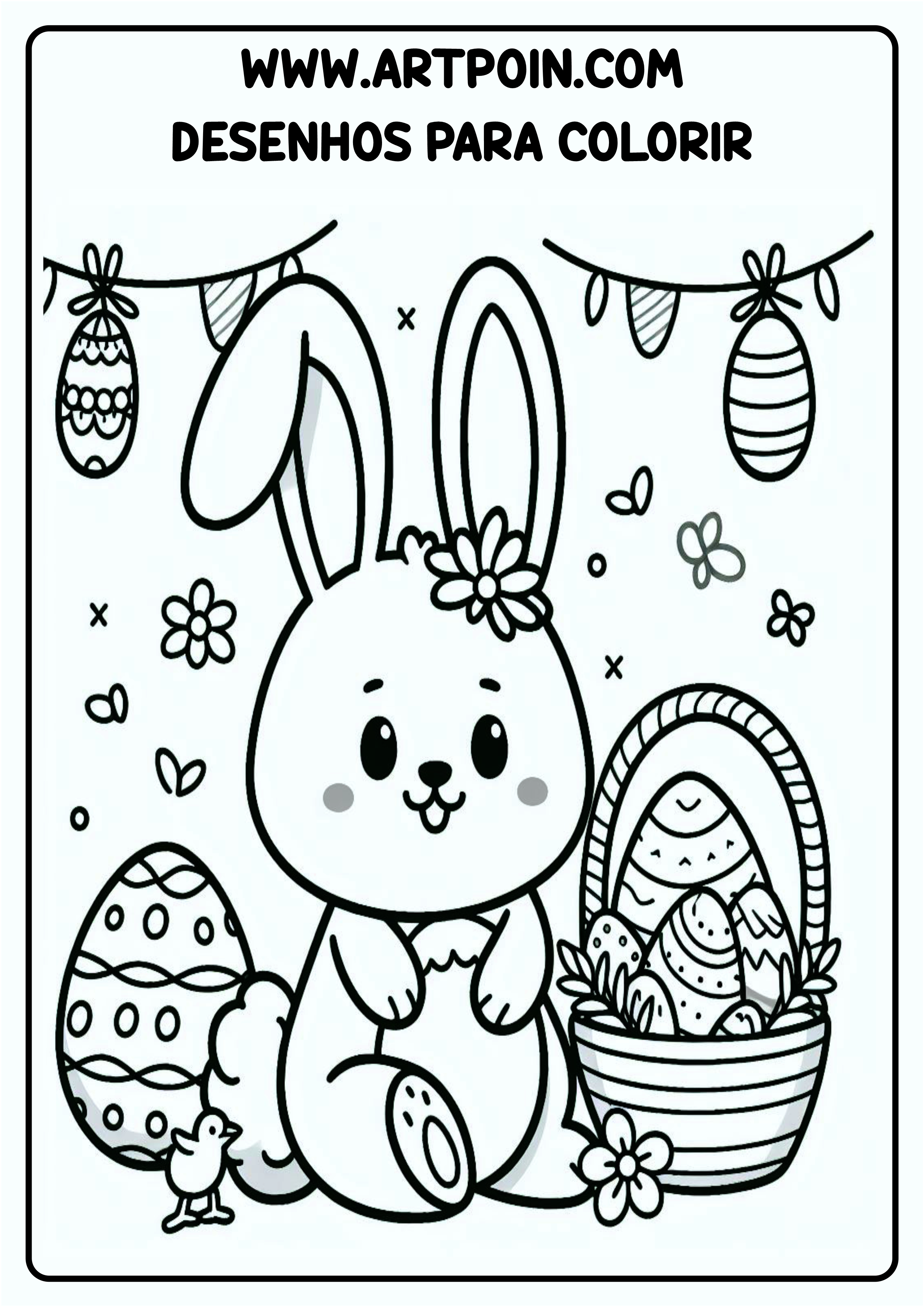 desenho de páscoa para imprimir e colorir