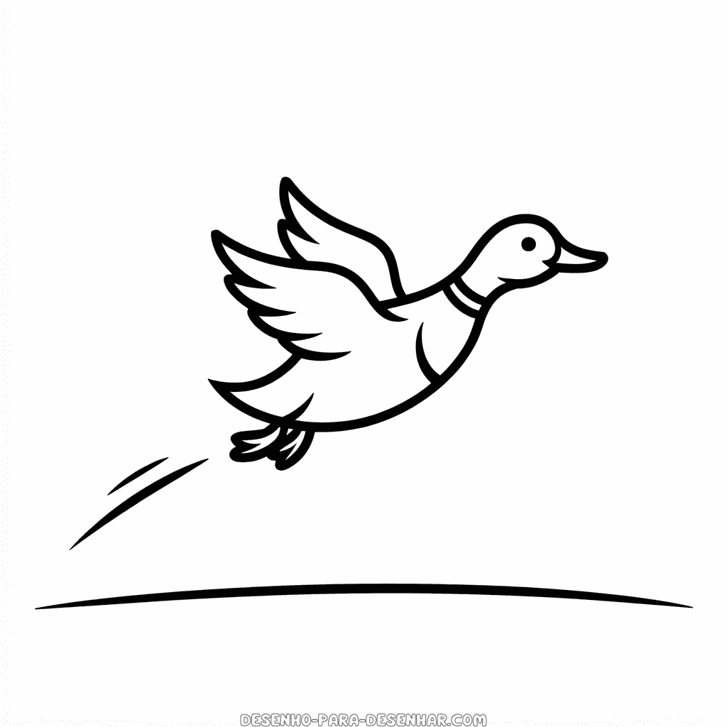 desenho de patinho simples para criança