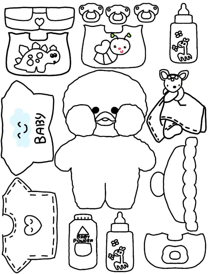 desenho de patinho com chapéu para colorir